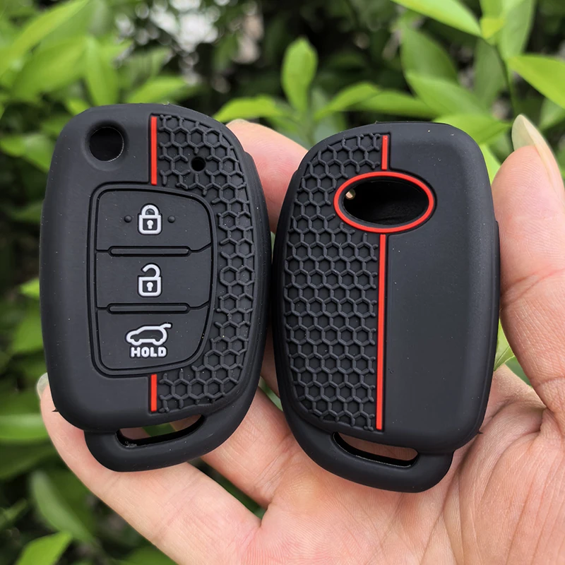 Capa de Silicone para Chave Remota de Carro Hyundai Solaris Ix35 Ix45 ELANTRA Santa Fe HB20 Verna HY15/HY20/TOY40 Acessórios FOB