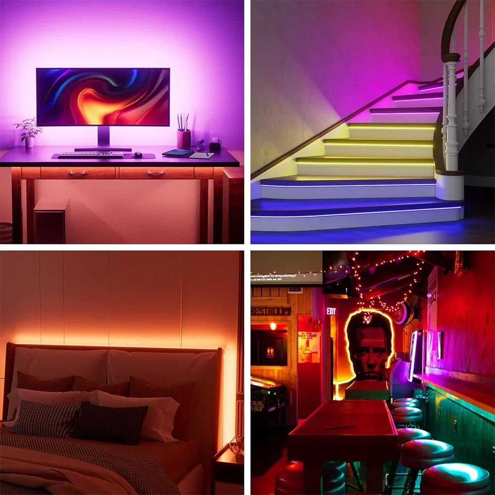 RGB COB LED Strip Light 576LEDs/m 5V Multicolor Flexible Tape Light, Color Changing Strip Light, RGB Led Light Bar for Bedroom