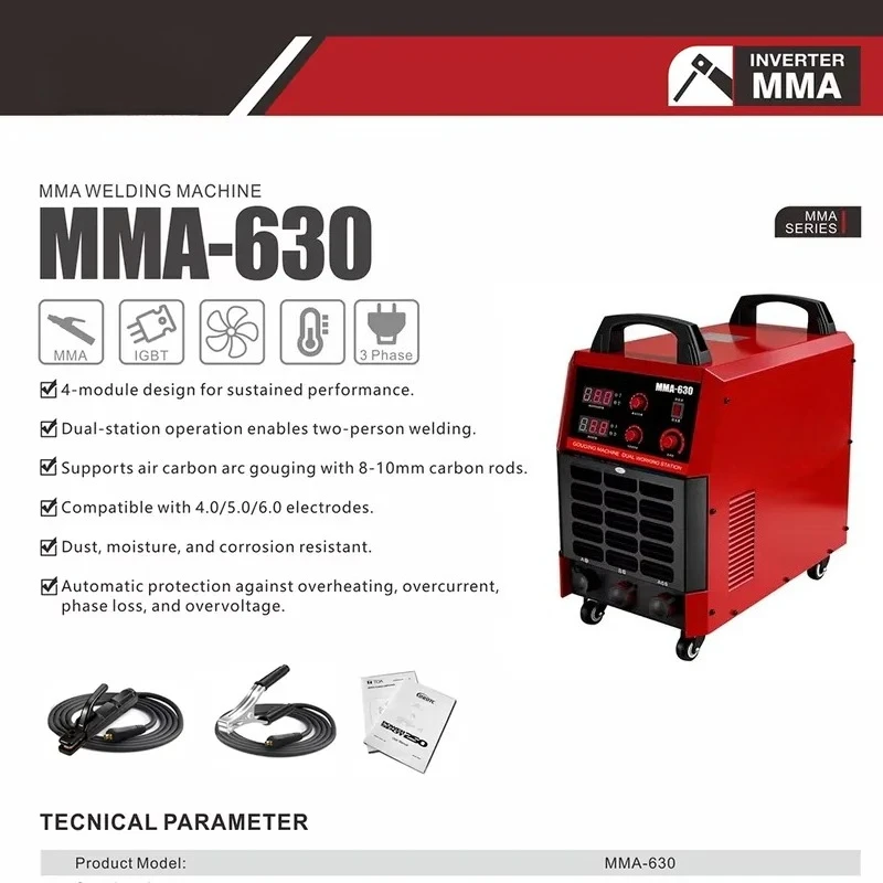 COROTC MMA-630 630A Inverter Industrial Stick Welder 4-Module Design Dual Station Air Carbon Arc Gouging 380V 3-Phase New