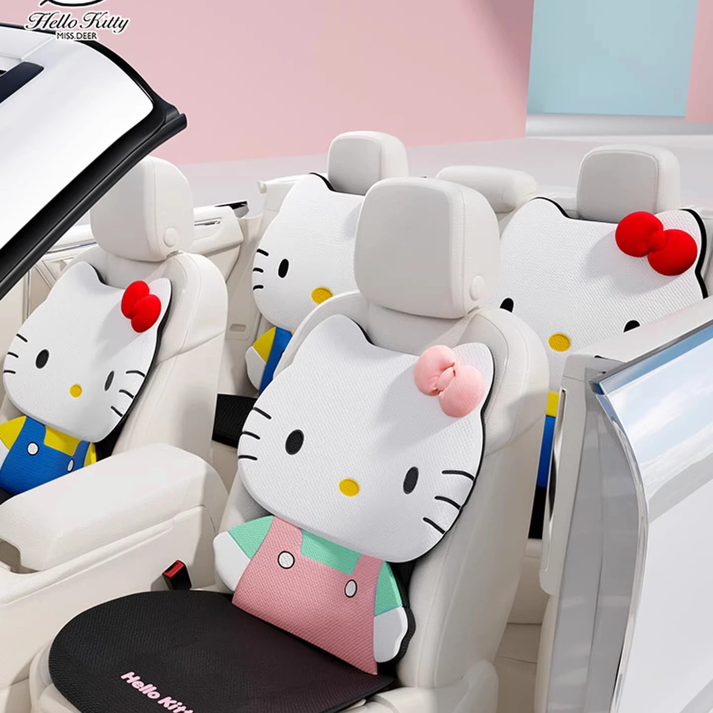

Sanrio Plush Car Seat Cushion Ventilation Comfortable, Durable Four Seasons Universal Split Single Car Front Seat Cover