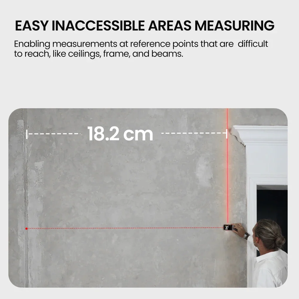MiLESEEY D9 레이저 거리 계량기, 블루투스 레이저 줄자, 시각적 정렬, 100M 레이저 측정, 쉽게 CAD를 그릴 수 있음