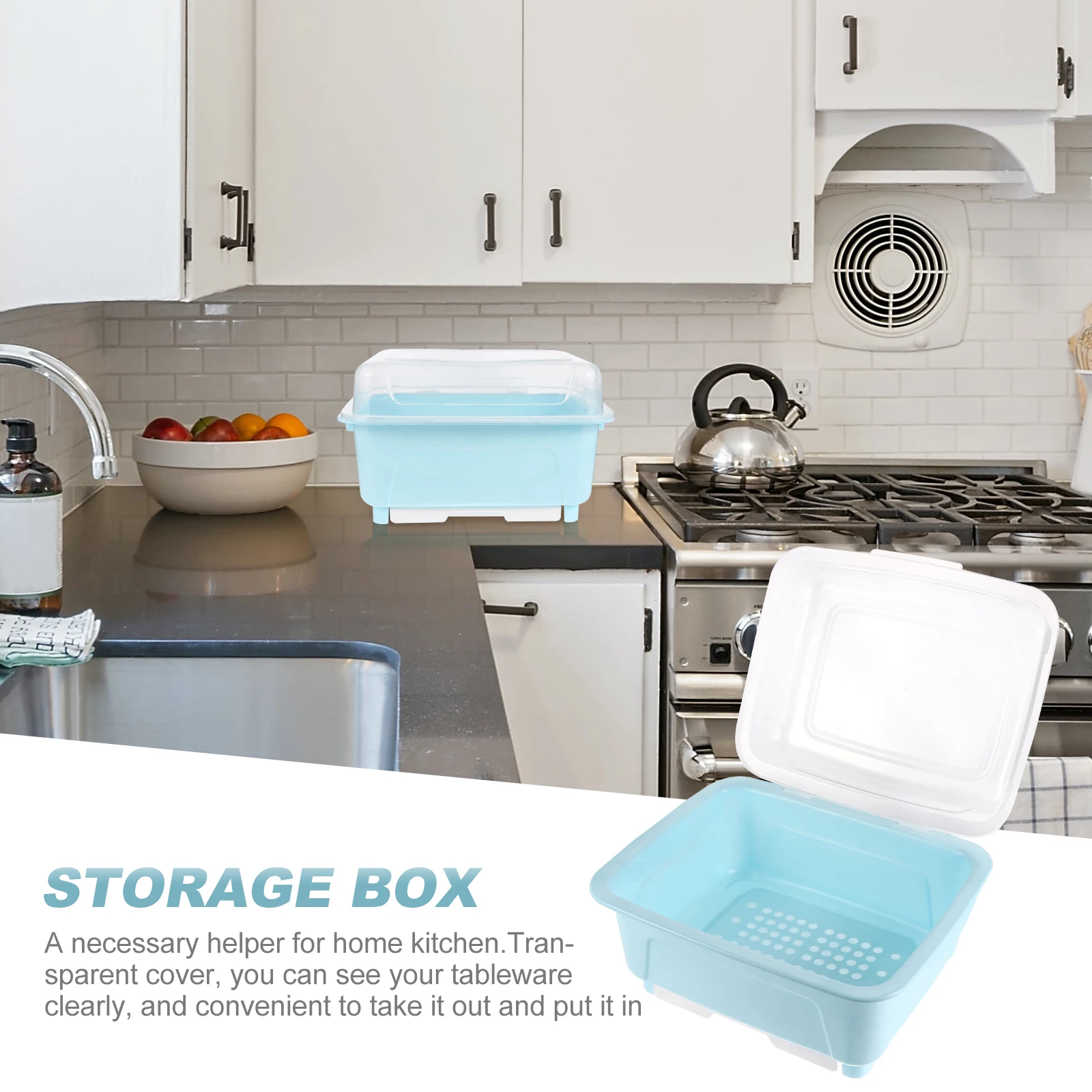 

Cover Bowls and Chopsticks Storage Box Baby Kitchen Draining Rack Plastic Cutlery Container