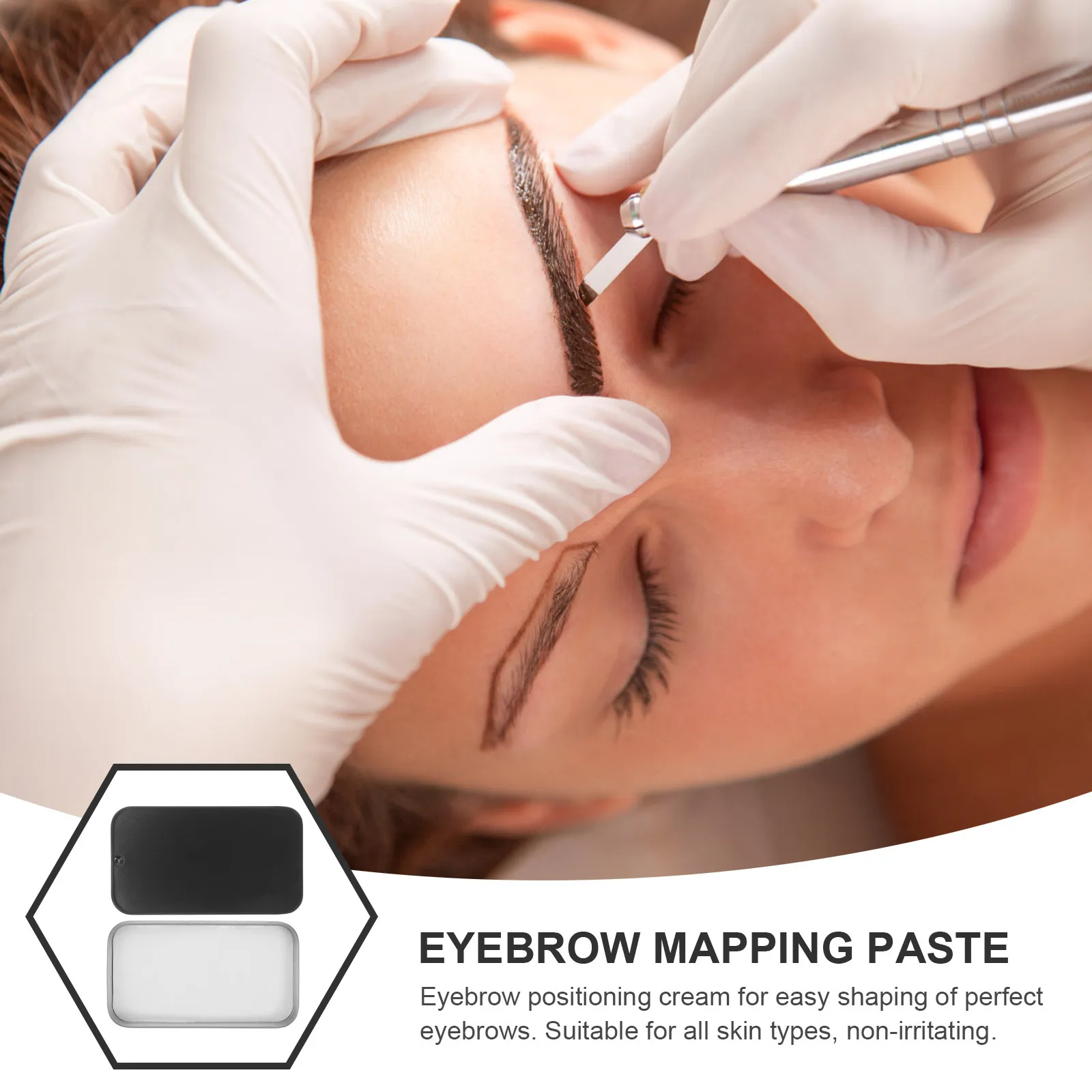 Brow Mapping Paste Eyebrow Drawing Aid Compact Lightweight Easy Carry Eyebrow Locating Cream All Skin Types Makeup Essential