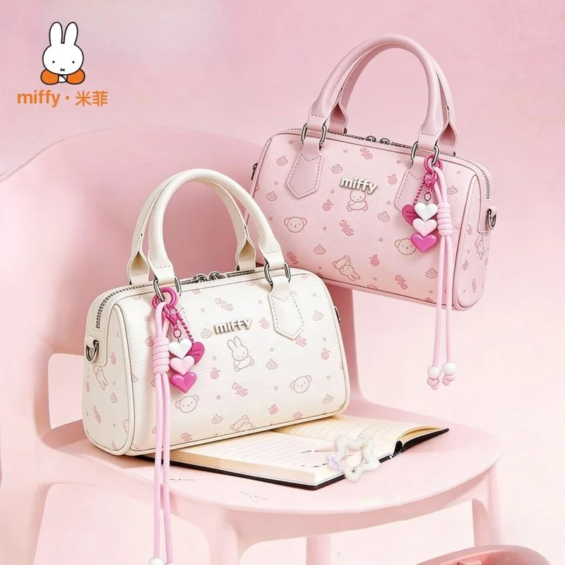 

Miffy Shoulder Bag New Boston Bag Cartoon Rabbit Print Design Creative Portable Shoulder Crossbody Bag Women's Holiday Gift