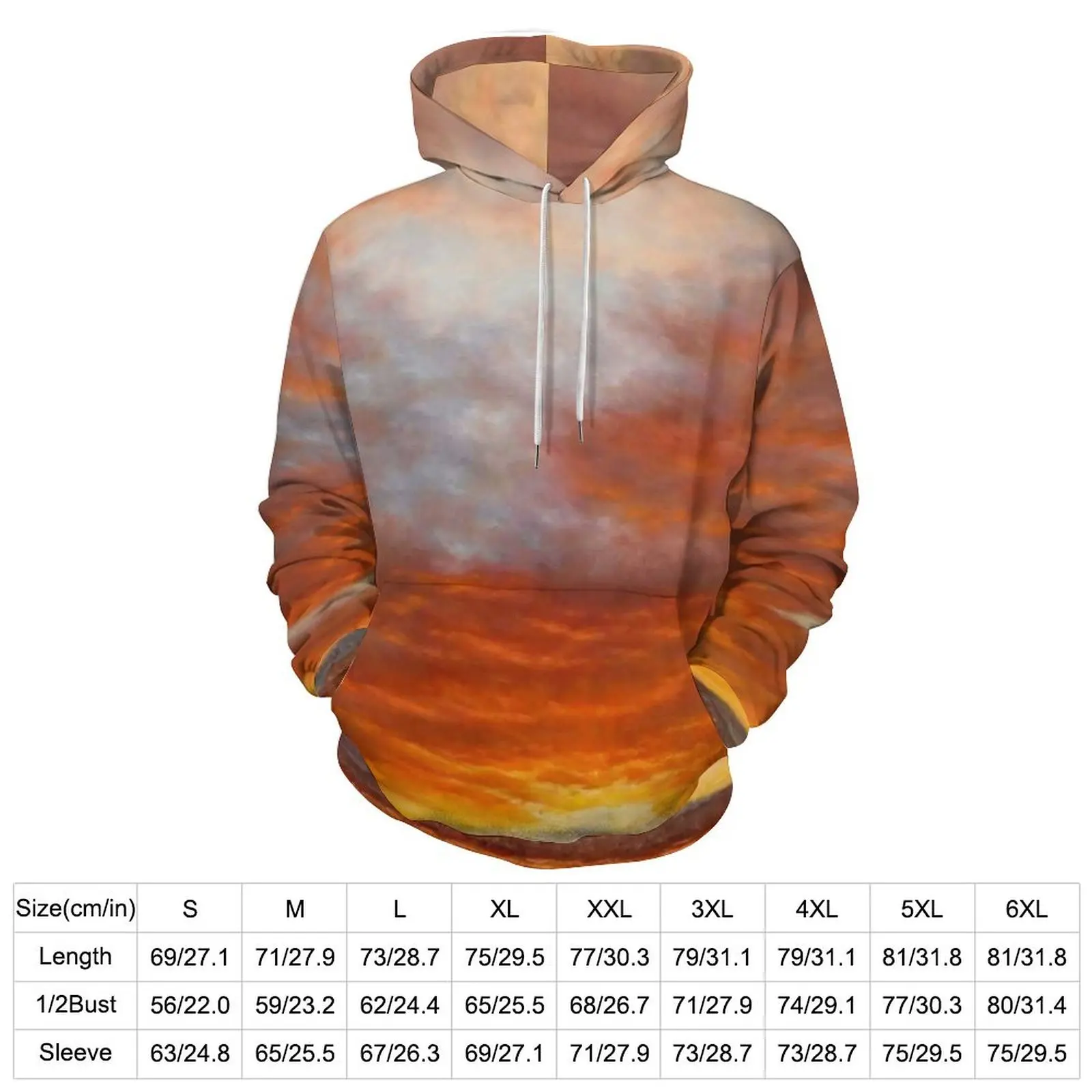 Colorful Cloud Casual Hoodies Male Inspirational Sunrise Design Hooded Sweatshirts Winter Long-Sleeve Streetwear Oversize Hoodie