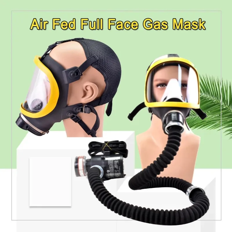 Protective Electric Constant Flow Supplied Air Fed Full Face Gas Mask respirator Mask Workplace Safety Supplie Respirator System
