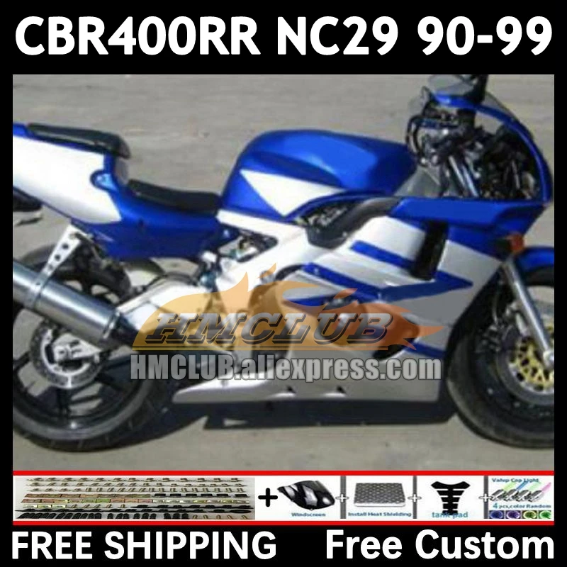 Bodywork For HONDA CBR400 CBR 400 RR 400RR 90 91 92 93 94 104No.33 CBR400RR NC29 blue silver 1995 1996 1997 1998 1999 Fairings