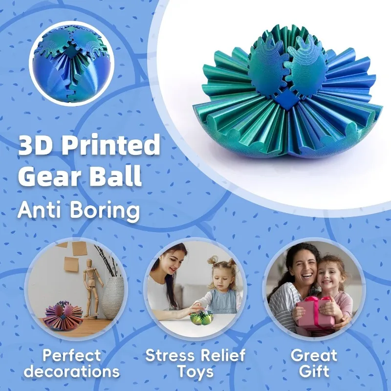 Bola de engranaje giratoria impresa en 3D, juguete de paso de pirámide imposible, modelo decorativo de escritorio, adornos, cubo, juguetes para aliviar el estrés