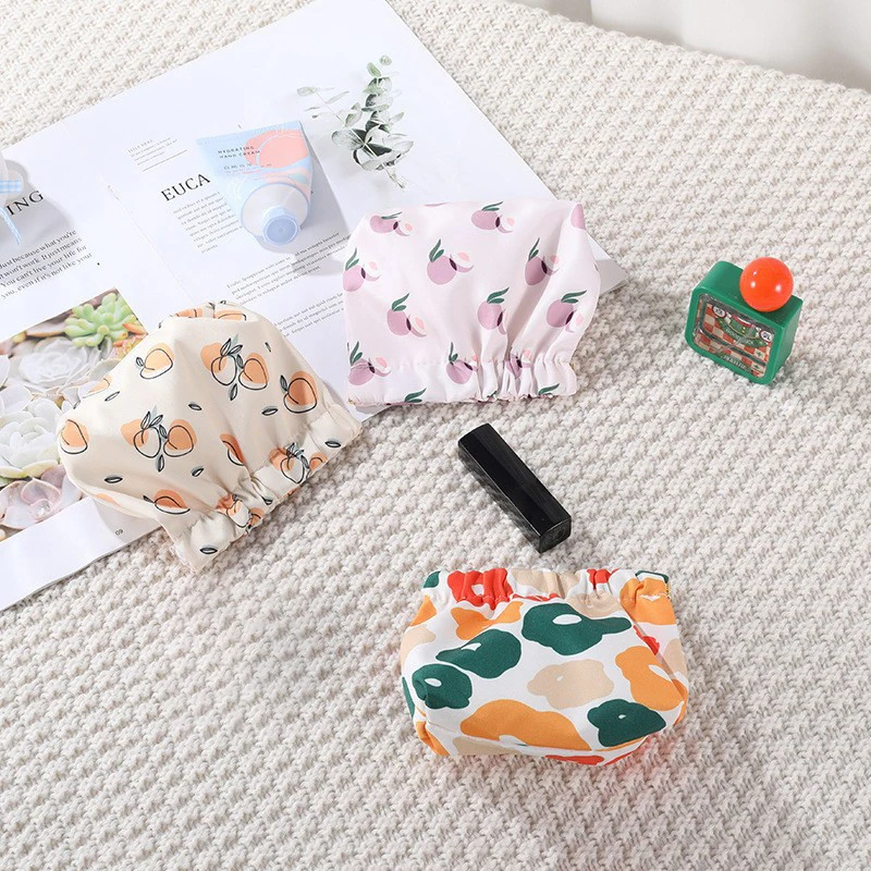 

Cute Flower Prints Women Sanitary Napkin Storage Bag Automatic Closing Cosmetics Lipstick Bag Waterproof Coin Purse Gift