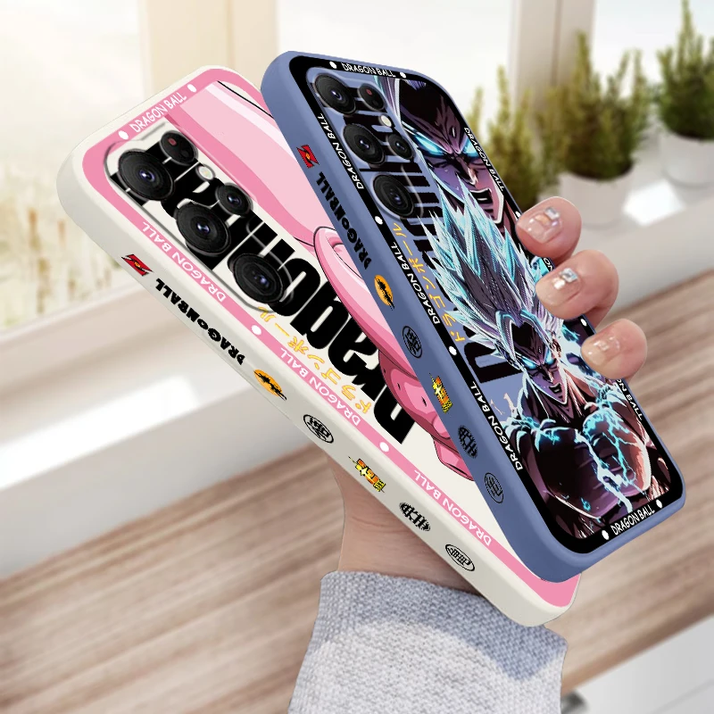 

D-Dragon Ball Gohan Goku Liquid Left Rope For Samsung Galaxy S24 S23 S22 S21 S20 FE S10 Ultra Plus Lite 5G Cover Phone Case