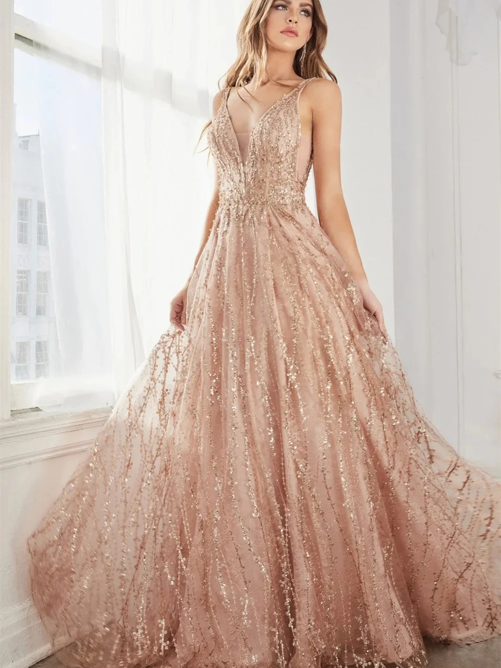 Sexy profundo decote em v baile de formatura a linha vestido 2024 elegante sem mangas vestidos de noite simples até o chão vestidos de novia