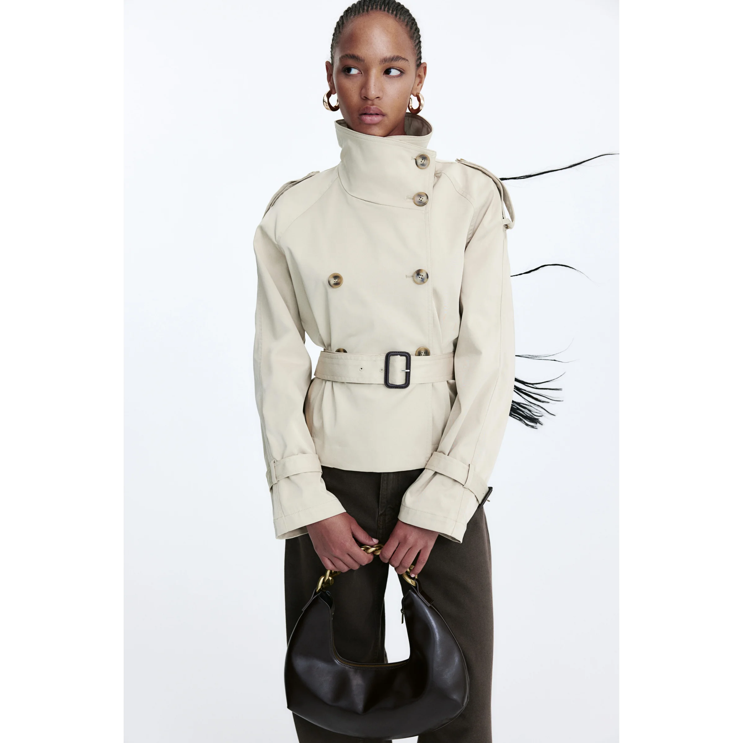 

ZAAR Design Lazy Sle Ретро Молодежное Утягивающее Универсальное Faion ort Пальто Футболка Цвета с Талией Синяя Женская Верхняя Одежда