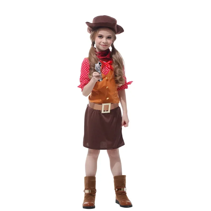 Purim karnawał Party Halloween Wrangler kowbojskie kostiumy chłopców kowbojki kostium sukienka Cosplay fantazyjne sukienki