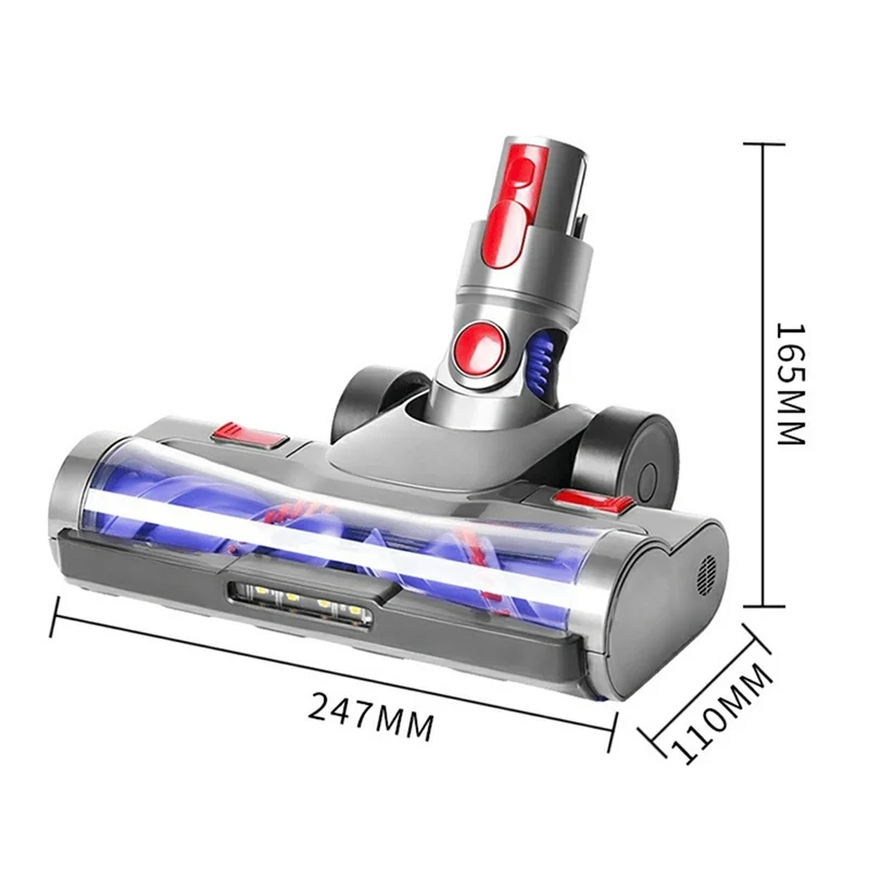 Stabiler elektrischer Direct-Dirve-Vakuumkopf für Dyson V7 V8 V10 V11 V15 Hartholzbodenaufsatz Borstenwalze Bürstenkopfteile