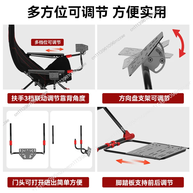 Foldable Racing Simulator Stand Steering Wheel Pedal Mount for Logitech Thrustmaster Fanatec