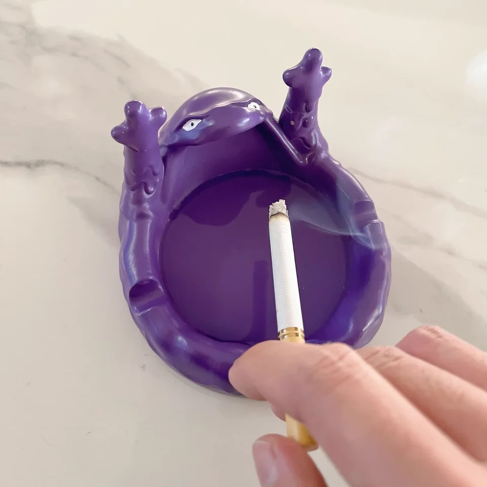 Estante de almacenamiento Grimer de Anime, Cenicero de Pokémon, caja de almacenamiento de aperitivos de gran capacidad con dibujos animados, decoración de escritorio para sala de estar, juguetes para coleccionar