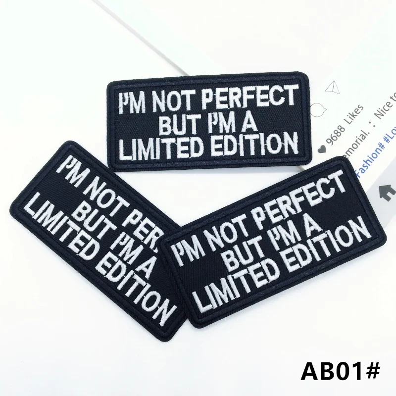 3pcs/lot Letters Embroidered Patches for Clothing Iron on Patches Text DIY Appliques for Clothes Jacket Stripes Slogan Stickers