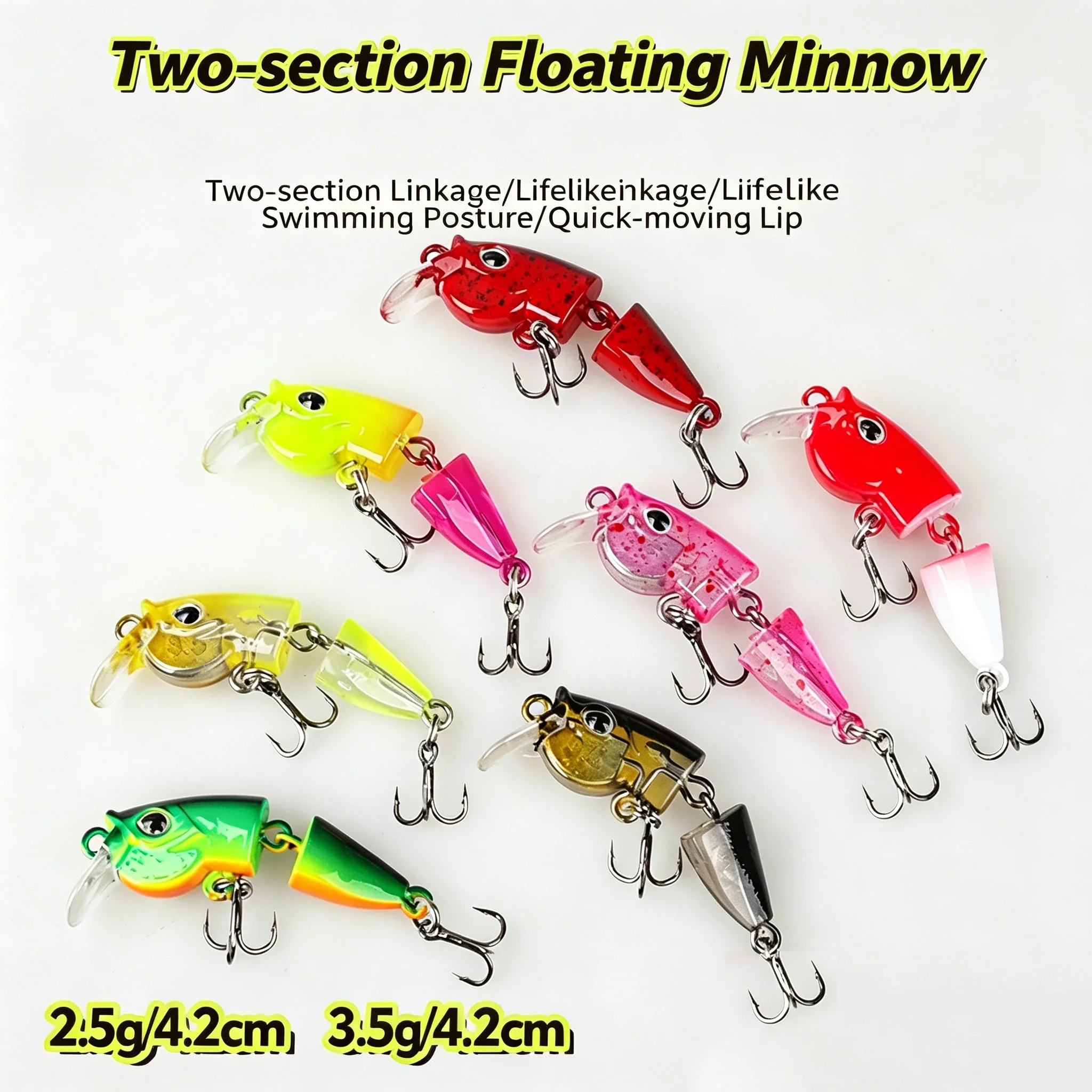 Ultraleichter Gelenk-Minnow-Köder 42mm Langsam Sinkend Natürlicher Schwimmköder 2,5g 3,5g für Bach- und Flussangeln Forellen Barsch Weißfisch Köder – Detail 3
