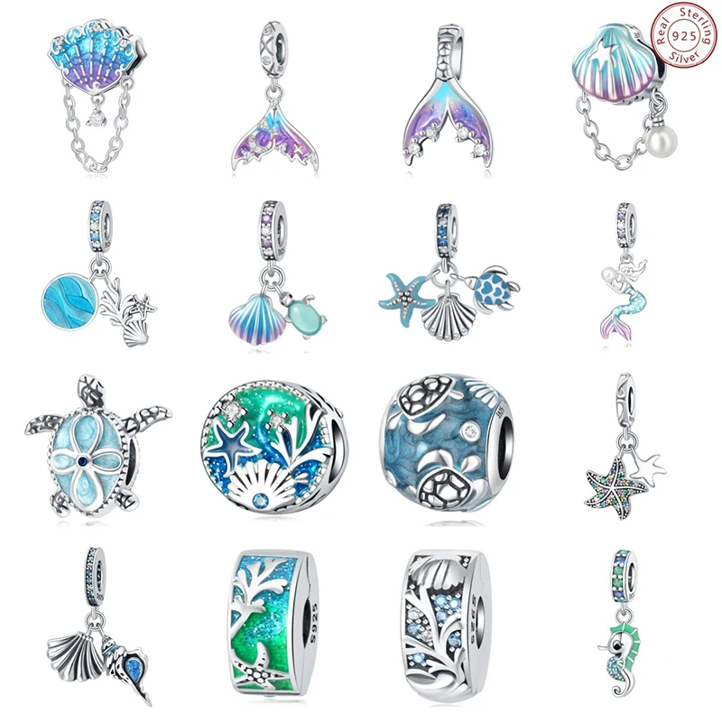 

10pcs/lot DIY Shell Fish Tail Bead For Charms Bracelet Pendant