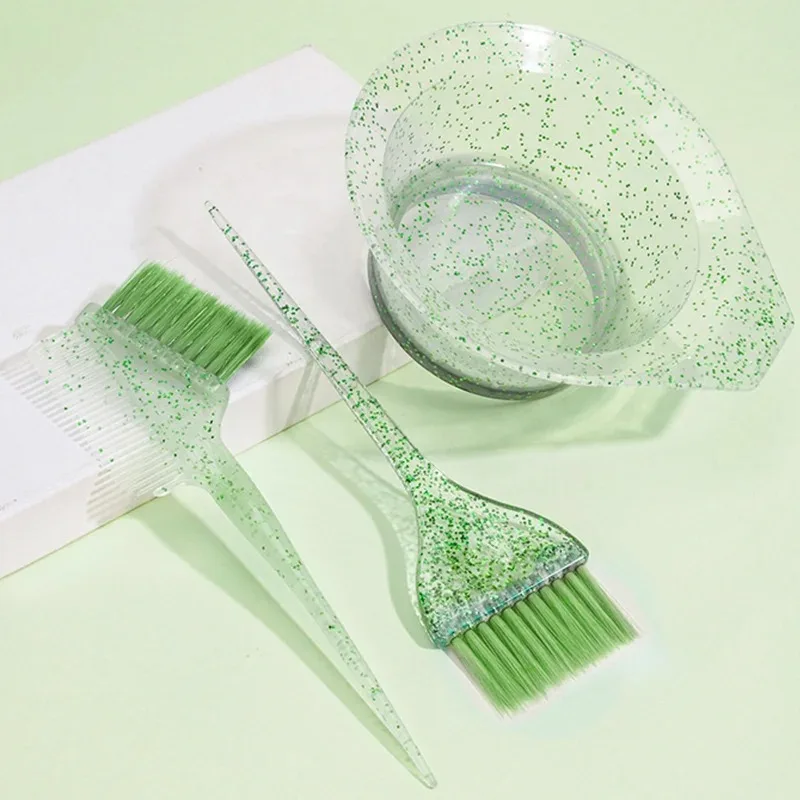 مجموعة فرش صبغ الشعر الكريستالية، بما في ذلك فرشاة صبغ الشعر وعاء خلط الألوان، أداة تصفيف صبغ الشعر الاحترافية في الصالونات