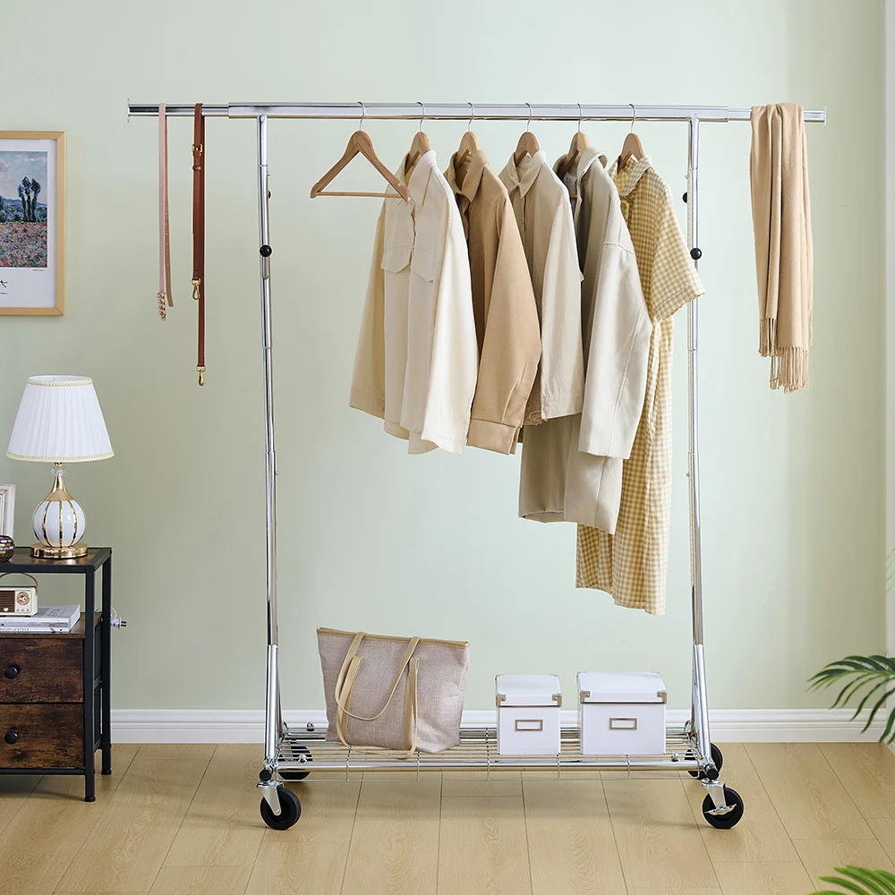 

Clothes Rack Heavy Duty Clothing Rack 600LBS Rolling Clothes Racks for Hanging Clothes, Commercial Garment Rack Heavy Duty Cloth