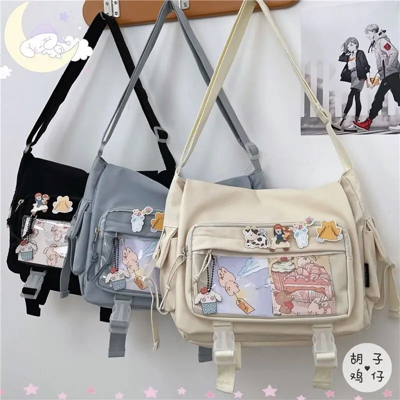 Japanese Style Crossbody Bag Women High School Girls JK itabag Transparent Pocket Book Bag Teenage Girls Messenger Bag ita bag