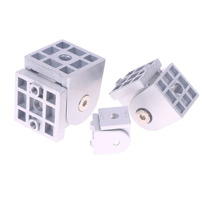 1PCS 2020/3030/4040 Zinc Alloy/Aluminum Profile Living Hinge Fittings Right Angle Flexible Pivot Joint Connector