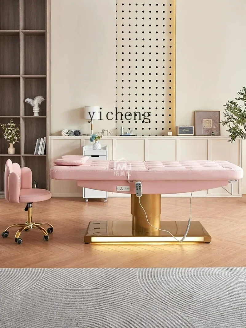 b1 Electric Beauty Bed Lifting Beauty Salon Golden Base Massage Couch Medical Beauty Facial Bed Eyelash Tattoo Bed