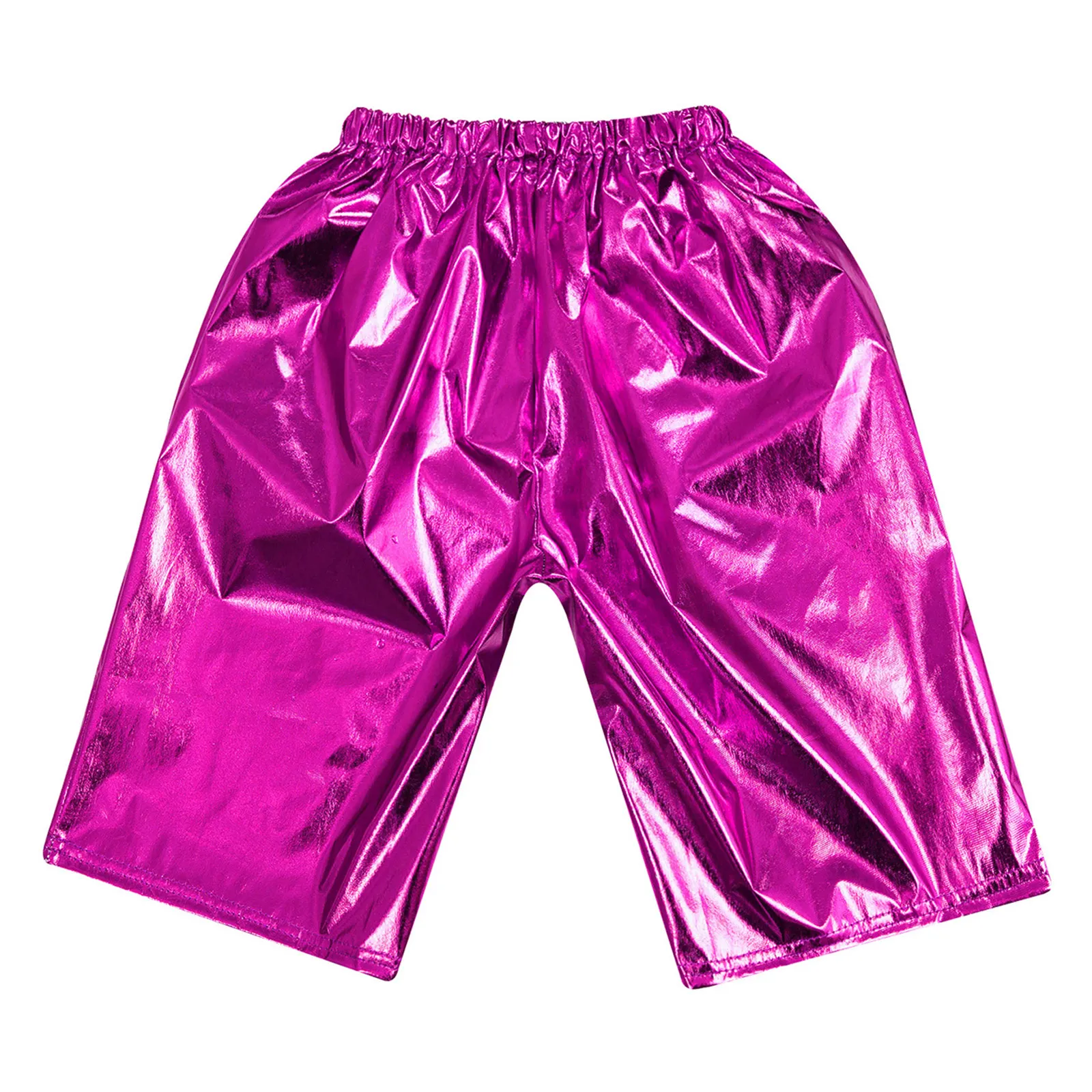 Bambini ragazze ragazzi pantaloncini da ballo metallizzati lucidi pantaloni Jazz costumi da ballo Hip-hop balletto ginnastica Performance Dancewear