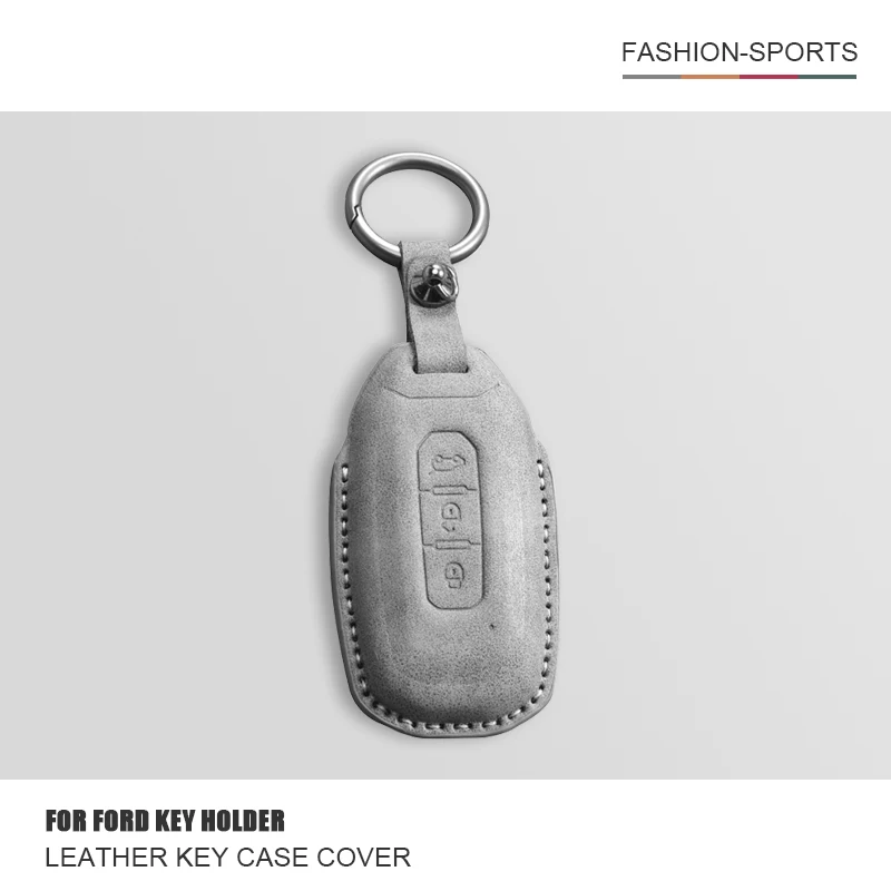 

Car Smart Remote Key Cover Case Bag Holder For Ford Territory EV Leather Protector Shell Fob Keychain Key Decoration Accessories
