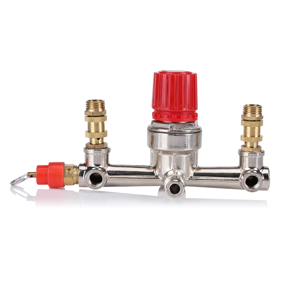 Регулятор давления воздушного компрессора Регулятор клапана регулирования давления воздушного компрессора 90-120 фунтов на квадратный дюйм с двойными маномерами