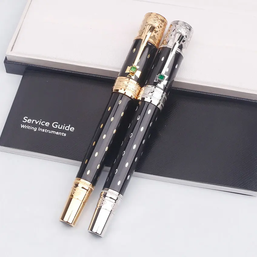 Limited Eliza MB Ballpoint Rollerball Pen Gel Ink Business Luxury Metal Gold Fountain Pens with Crystal in Clip