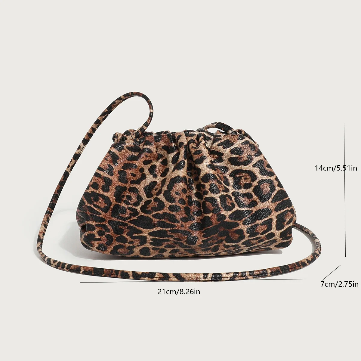 Casual Women PU Leather Leopard Shoulder Bag Fashion Ladies Small Crossbody Bags High Quality Female Cloud Messenger Bag New