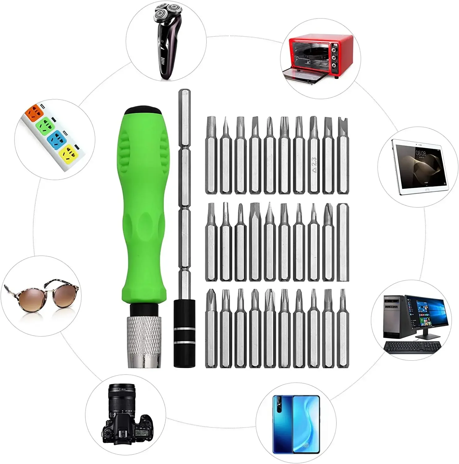 32 in 1 Multifunctional Screwdriver Set with 30 PCS Torx Phillips Magnetic Screw Driver Bits Mini Repair Tool for Phone Watch PC