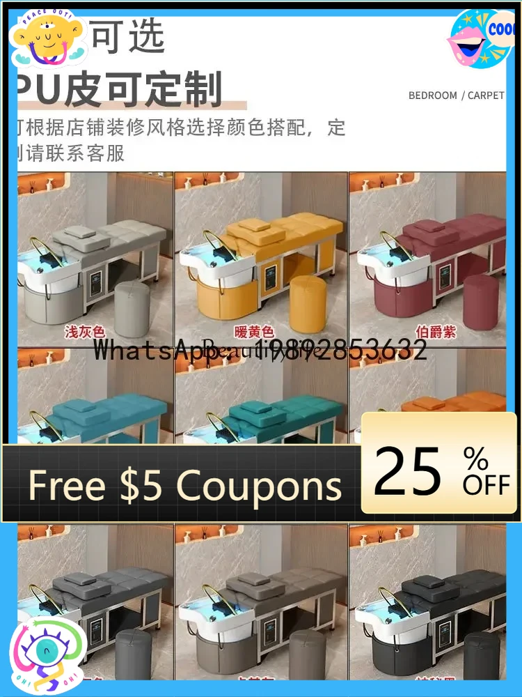 

AB Ceramic Basin Head Therapy Shampoo Chair Hair Saloon Dedicated Thai Massage Water Circulation Fumigation Stainless Steel