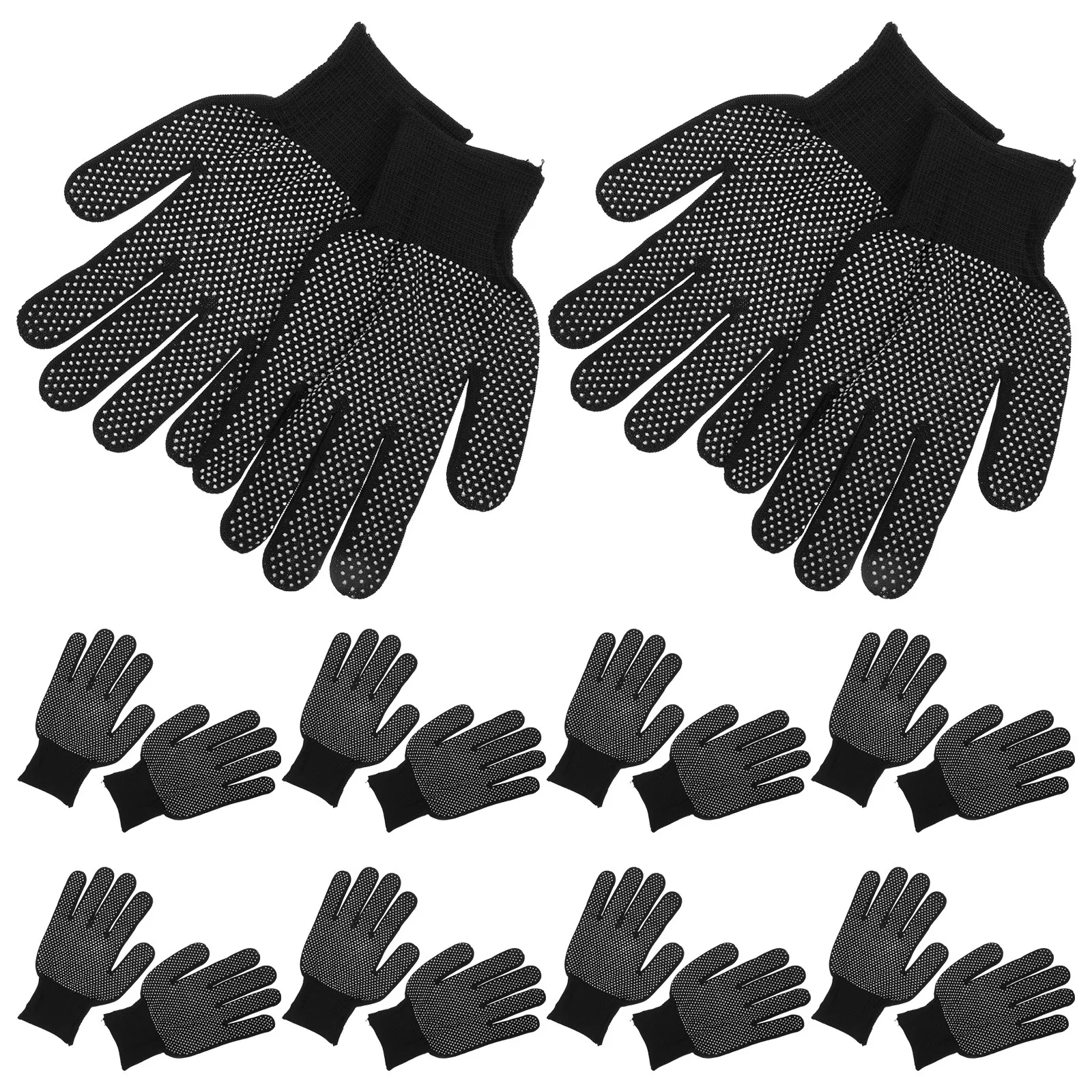 10Pair Work Gloves Anti Slip Nylon Dotted PVC Grip Wear Resistant Safety Gloves for Construction Warehouse Assembly Automotive