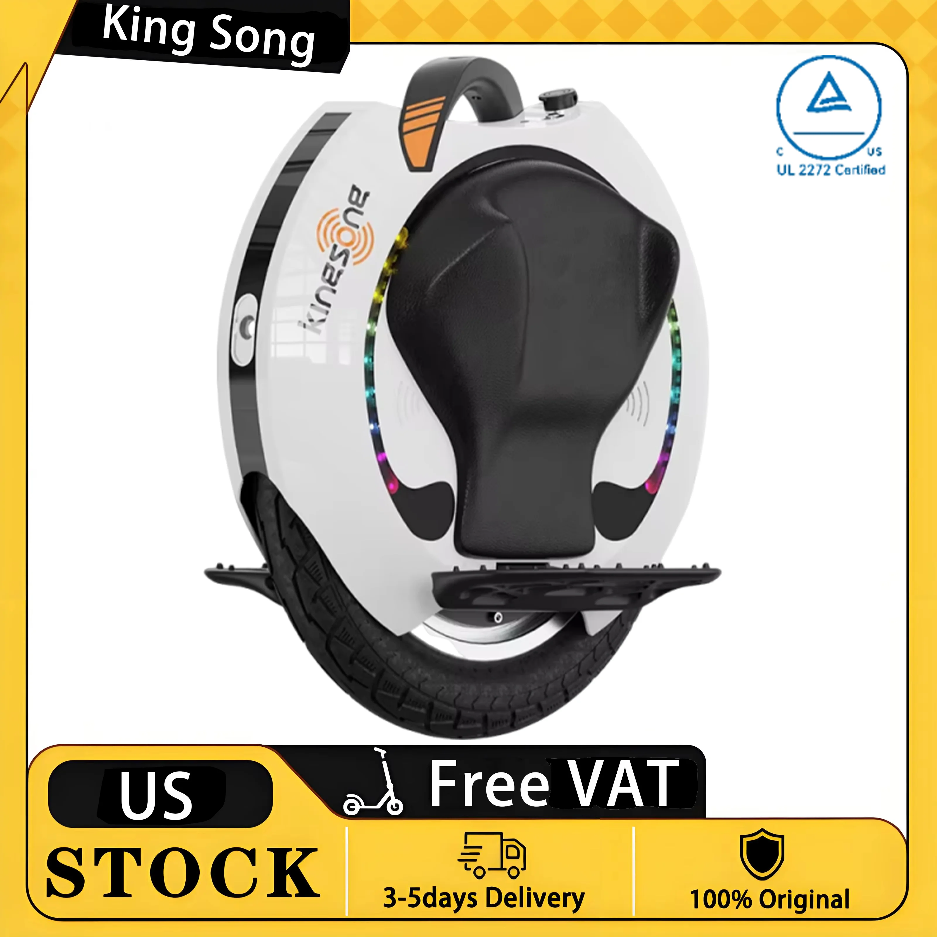 

KingSong 16S Pro Electric Unicycle | 3800W Motor 840Wh Battery Smart BMS 80km Long Range UL 2272 Certified Safe EUC for Adults