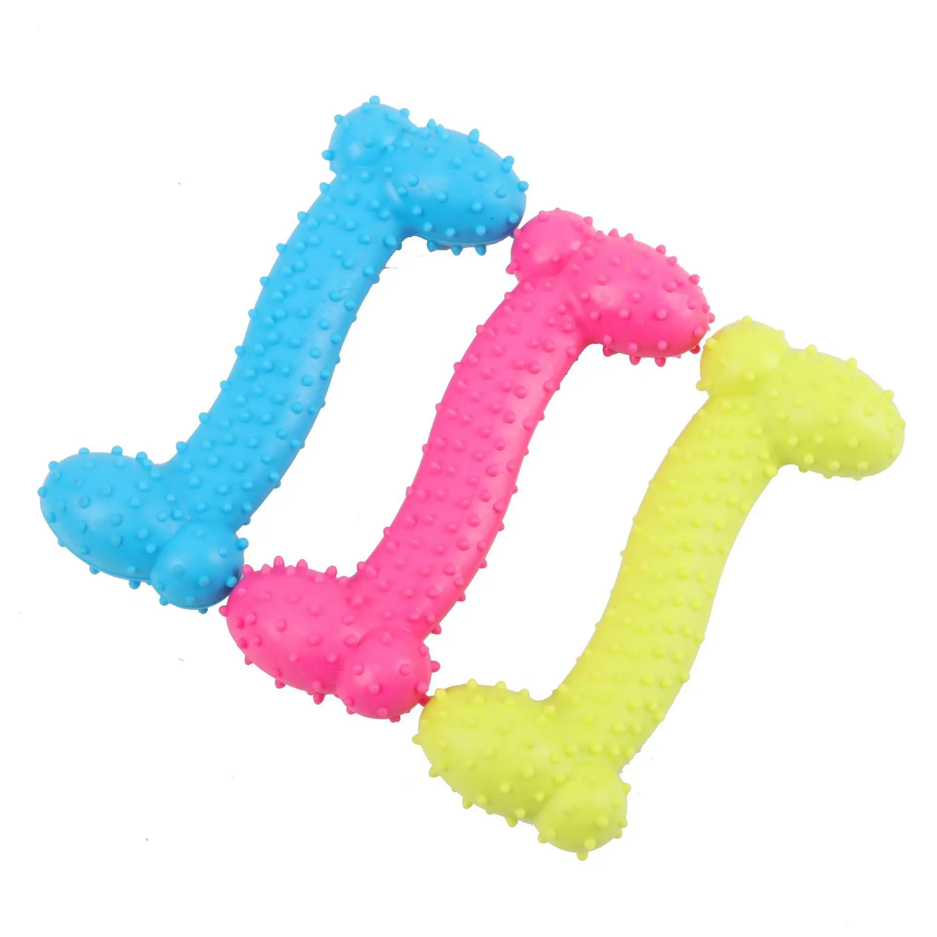 Juguete de entrenamiento para masticar, forma de hueso, TPR, Limpieza de dientes, mascota, cachorro, mordedura Molar