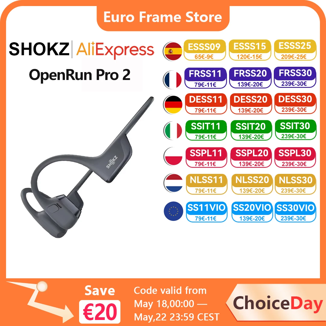 SHOKZ OpenRun Pro 2 S820/S821 auriculares deportivos auriculares abiertos Bluetooth 5,3 micrófono con cancelación de ruido IP55 impermeable