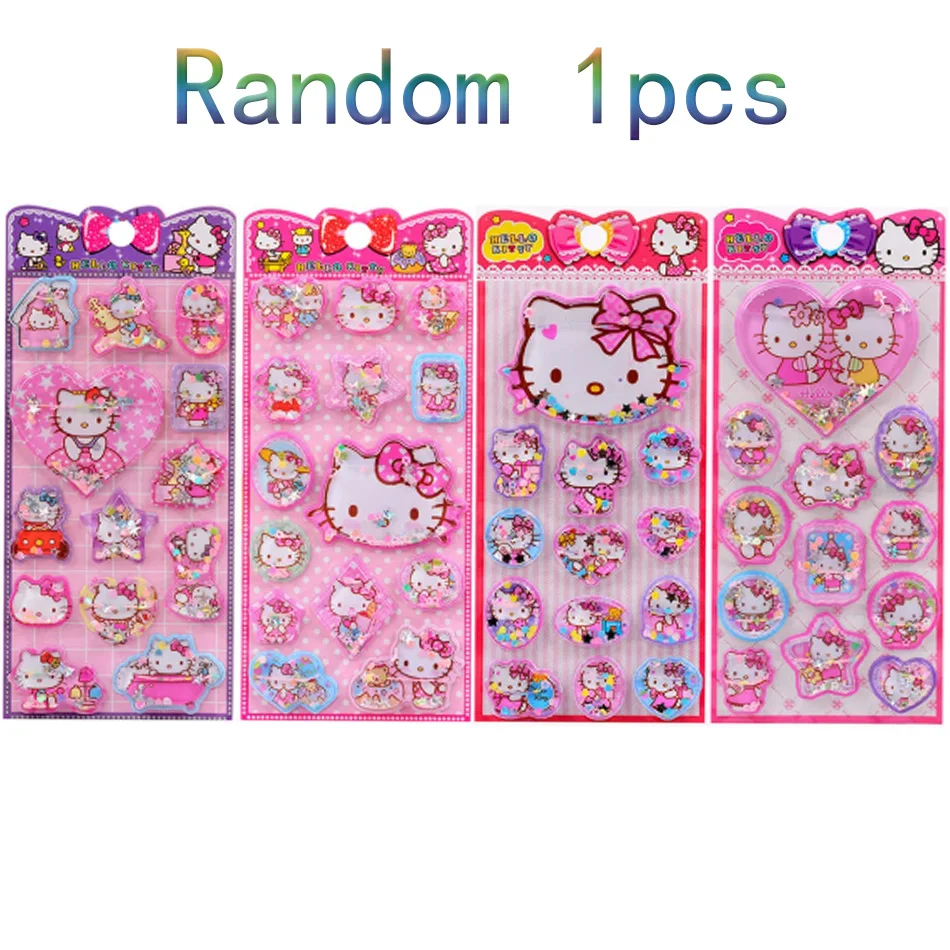 جديد لطيف ثلاثية الأبعاد ثلاثي الأبعاد تهز المياه وامض الثلاجة مرحبا كيتي جراب هاتف الكمبيوتر المحمول الغيتار ملصقات الأطفال لطيف #2