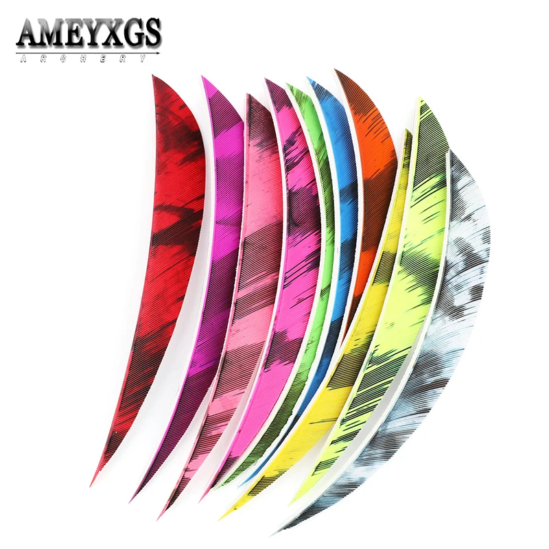 

50 шт. 5-дюймовые перья для стрельбы из лука, перья индейки, правое крыло, цветные лопасти для стрел, лук для стрельбы, охоты