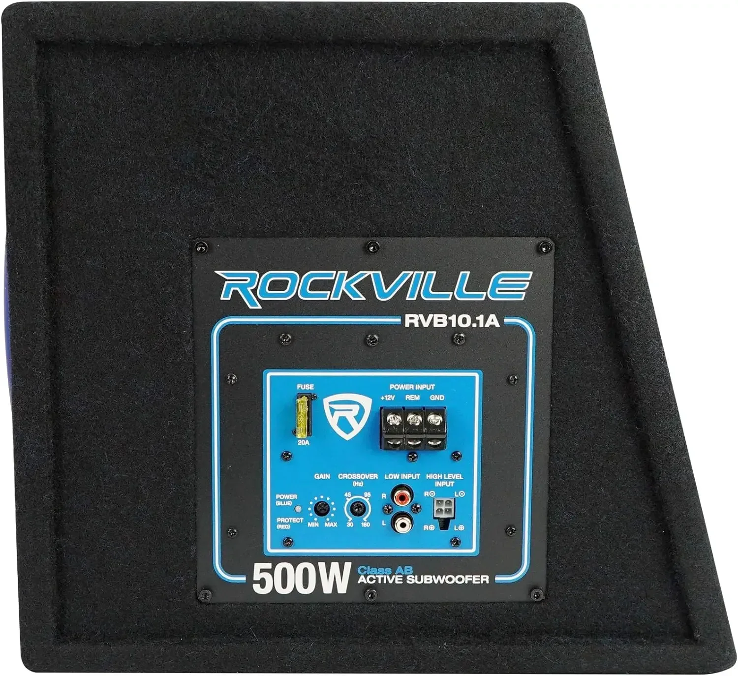 Rockville RVB10.1A 10 Polegadas 500W Subwoofer de Carro de Alimentação Ativa + Caixa de Sub, Preto