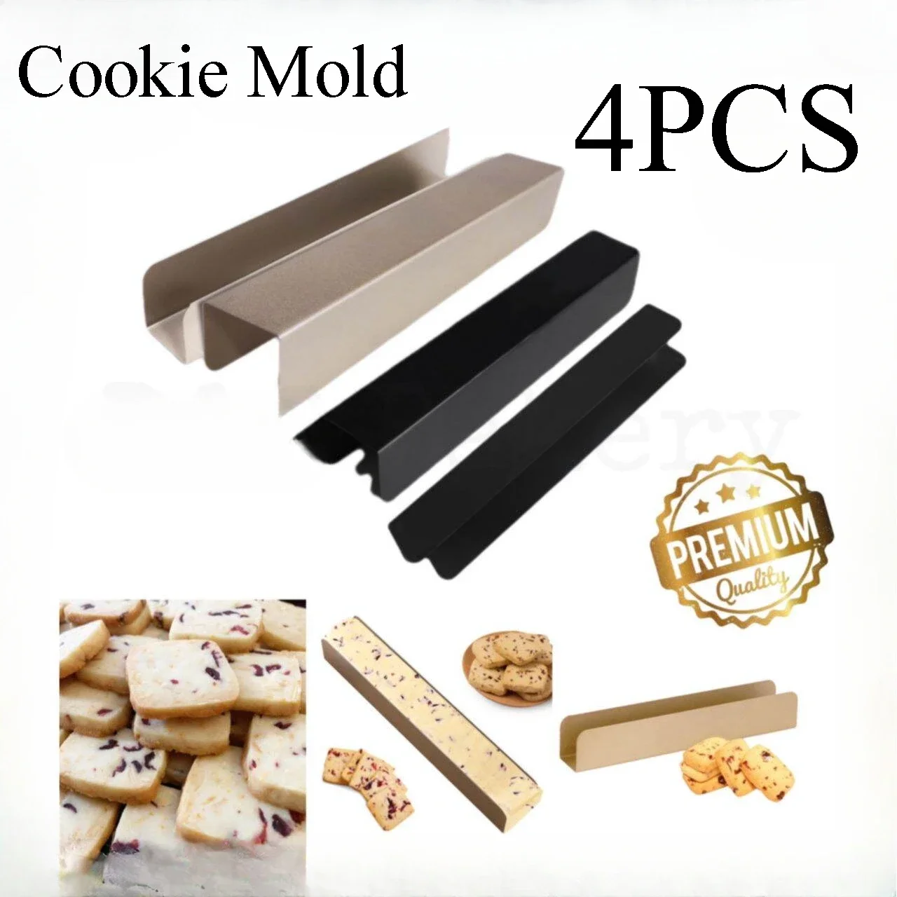 4pcs Cranberry Cookie Shaper Mould Non-stick U Shape  Long Cookie Shaping Mold for Kitchen Handmade DIY Biscuit Baking Tools