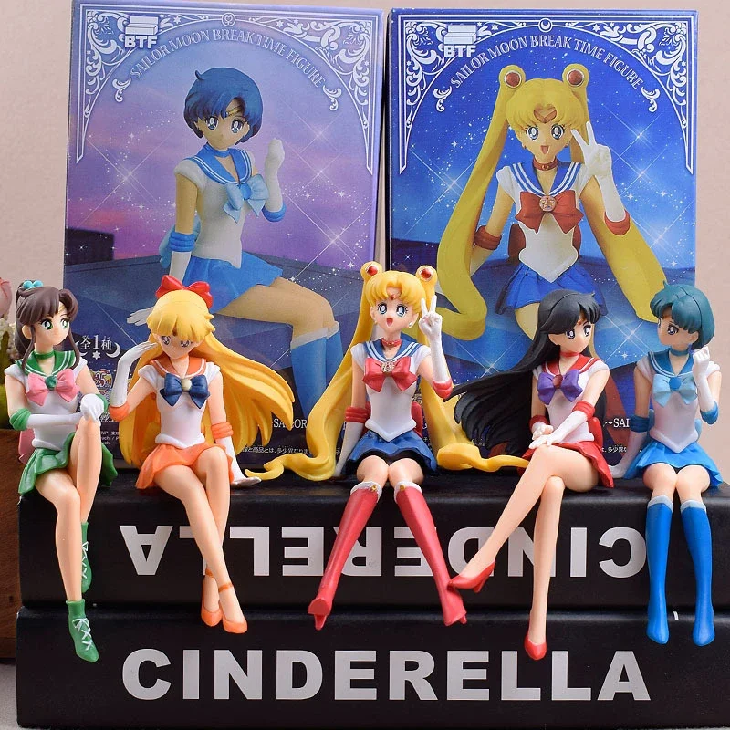 

Anime Figure Sailor Moon Model Hino Rei Car Accessories Collection PVC Doll Sailor Mars Jupiter Mercury Venus Figures Toys Gifts