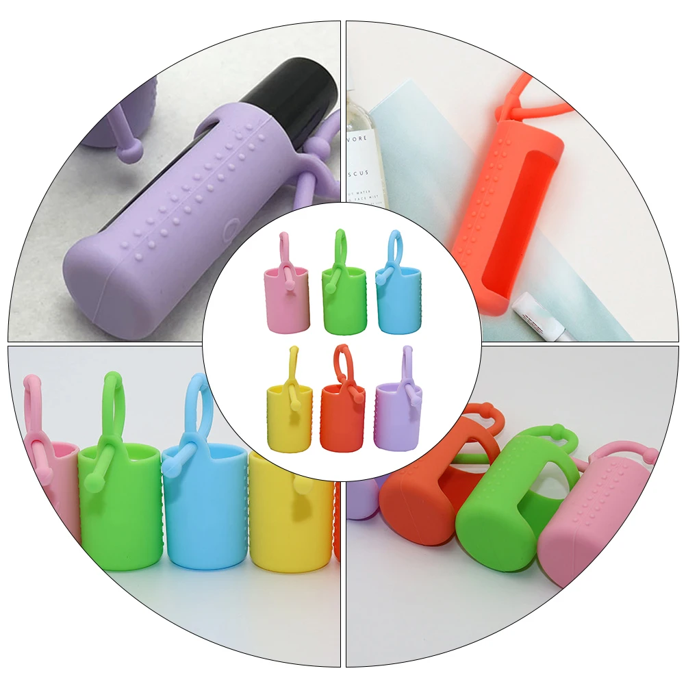 6 Pcs Essential Oil Bottle Protector Glass Silicone Sleeve 15ml Soft Elastic Portable Travel Cover Decorative Practical