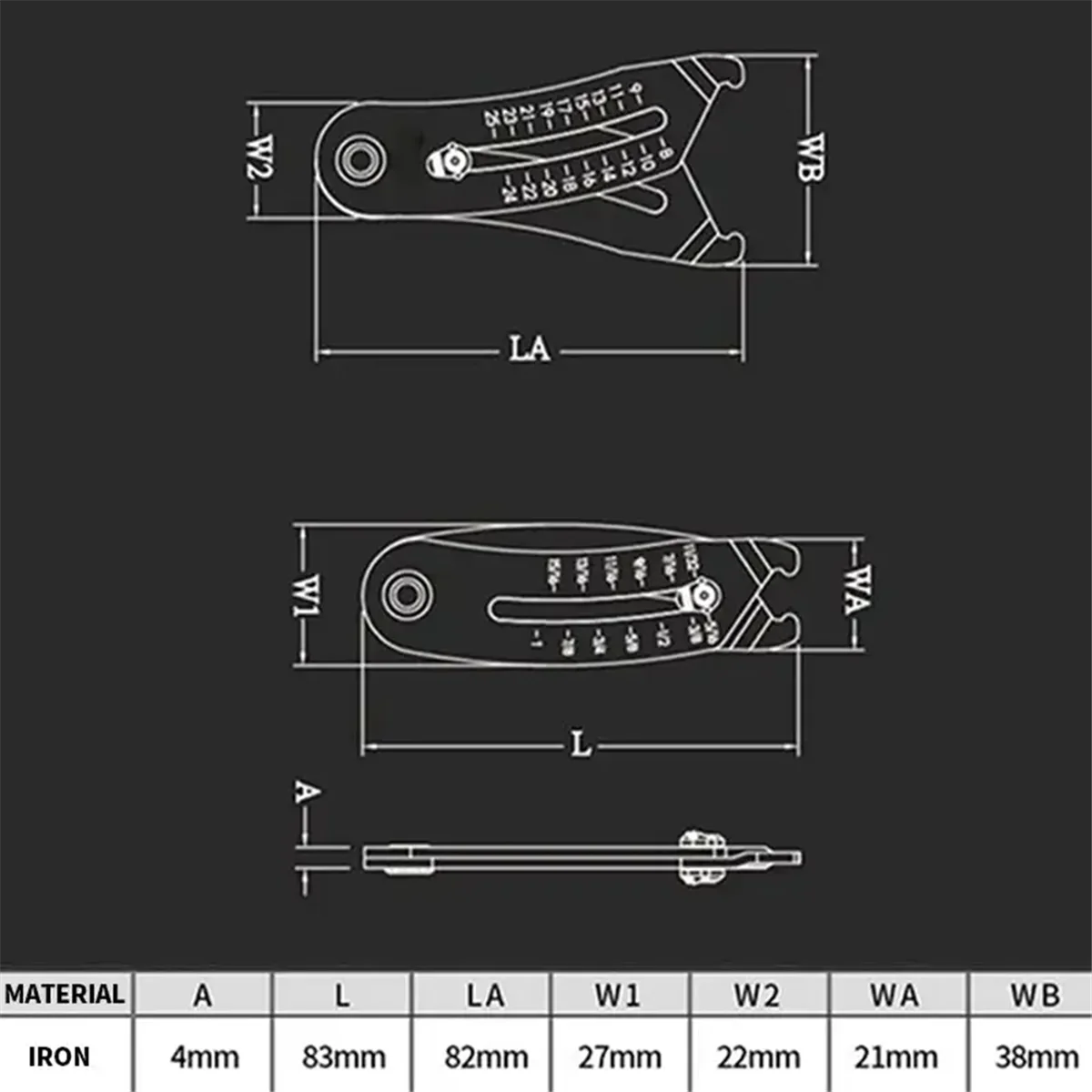 2025+ Precise Thread Size Checker Keychain Portable Caliper Gauge Hexagonal Nut Screw Thread Size Manual Measure Tools