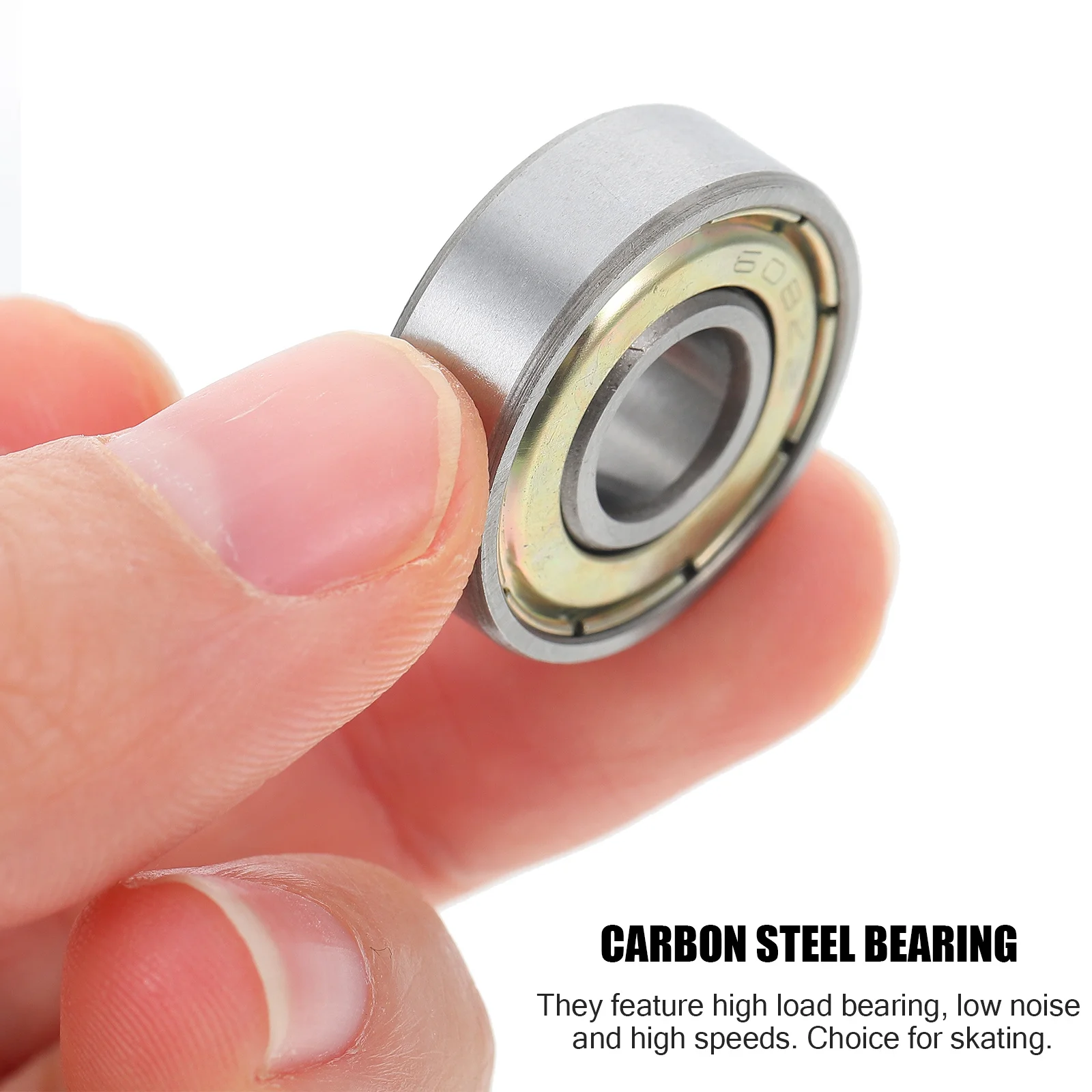 10 قطعة محامل عجلات لوح التزلج من الفولاذ الكربوني 608Zz متانة عالية قوية منخفضة الاحتكاك ملحقات سكوتر دوارة سريعة