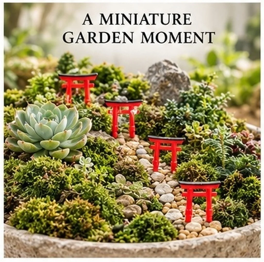 5Pcs Japanese Torii Gate Miniature Micro Landscape Decoration Aquarium Fish Tank Garden Micro Decor Sand Table Ornament
