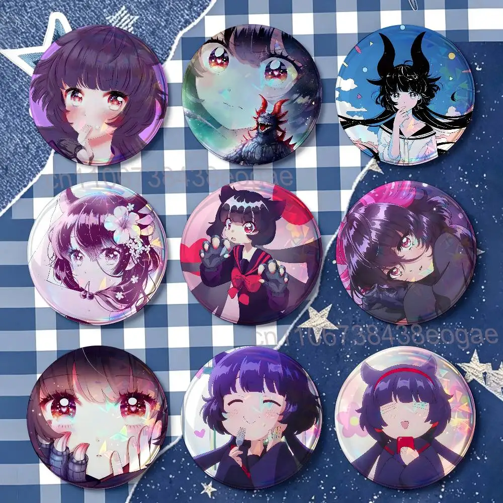 K-Kuro Akaishi Kaiju Girl Caramelise Custom Badges 75mm 44mm 25mm 32mm 58mm Hat Backpack Accessories Toys Collect Gifts Large