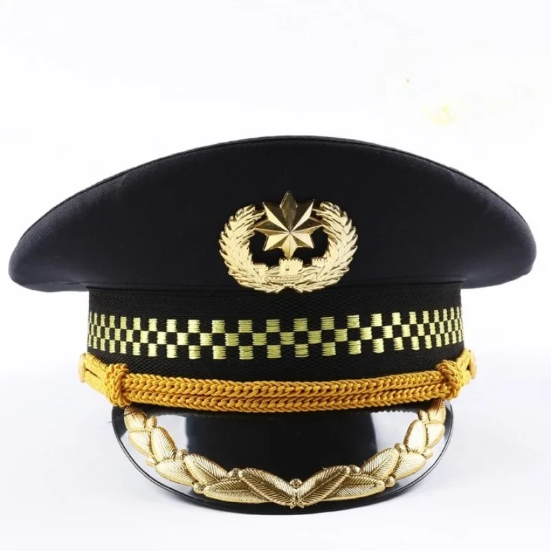 New Army Green Hats for Adult Stage Cosplay Performance Cap Women Security Hat Men